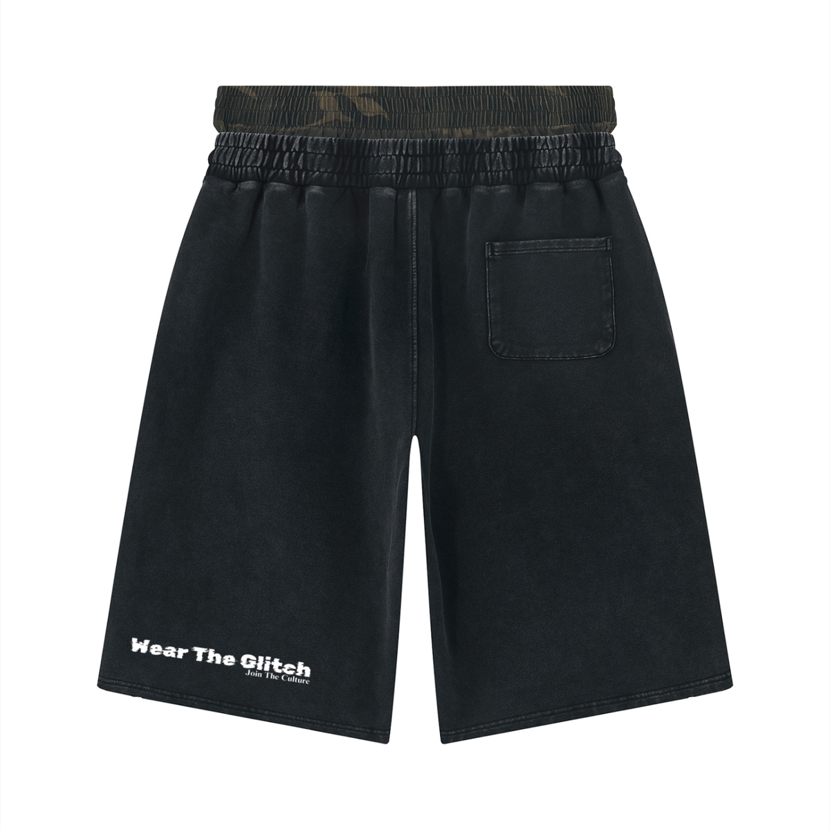 Unisex Vintage Wash Distressed Wide Leg Shorts