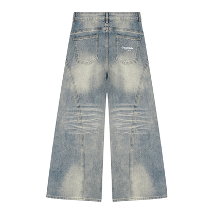 Women’s Vintage Wash Wide Leg Denim Jeans