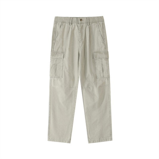 Cotton Elastic-Waist Cargo Pants