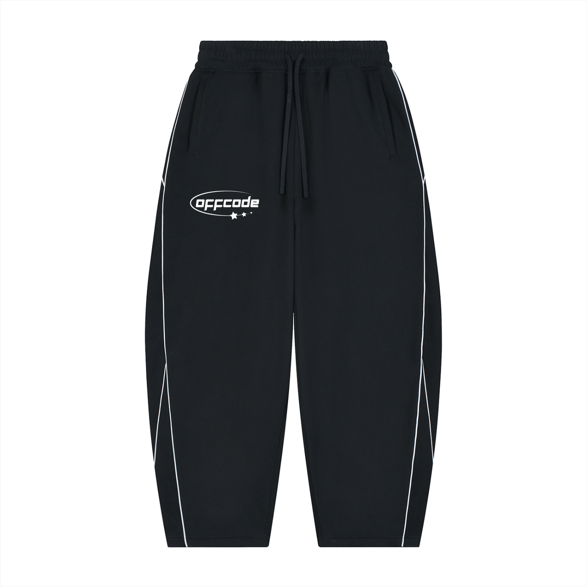 Unisex Piping Fleece Barrel Leg Sweatpants