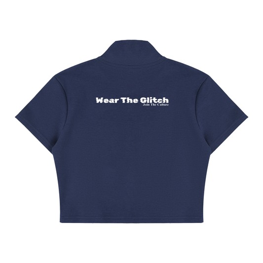 Women's Cropped Full Zip Short Sleeve T-Shirt