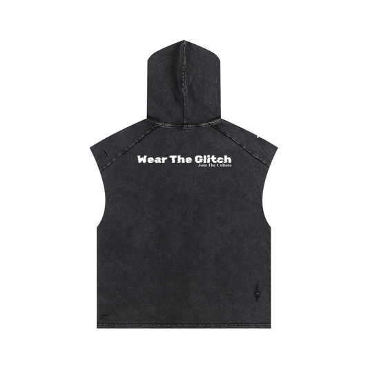 Snow Washed Boxy Hooded Tank Top