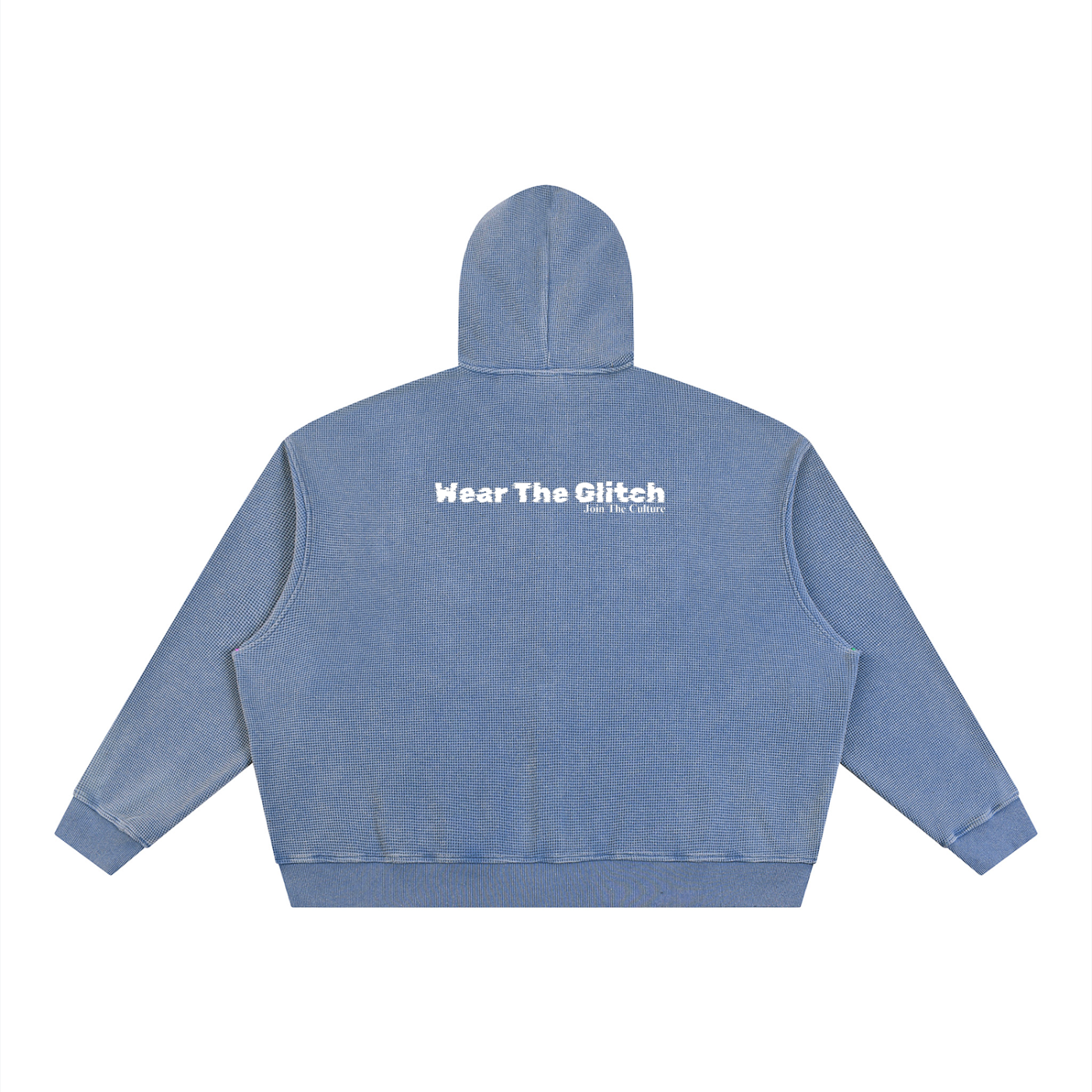 Unisex Vintage Wash Boxy Waffle Full Zip Hoodie