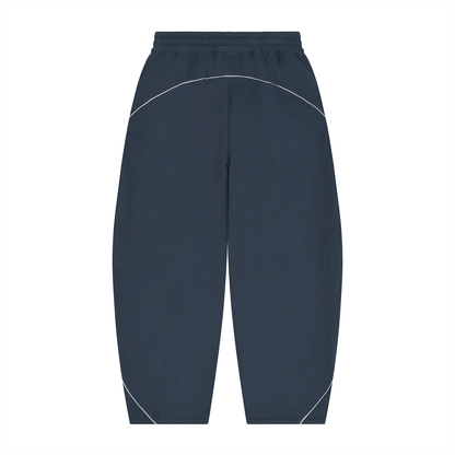 Unisex Piping Fleece Barrel Leg Sweatpants