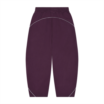 Unisex Piping Fleece Barrel Leg Sweatpants
