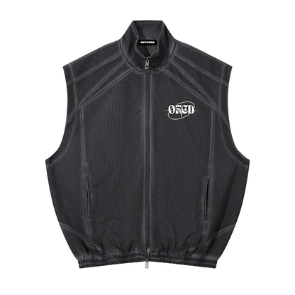 Unisex Vintage Wash Mesh Full-Zip Vest