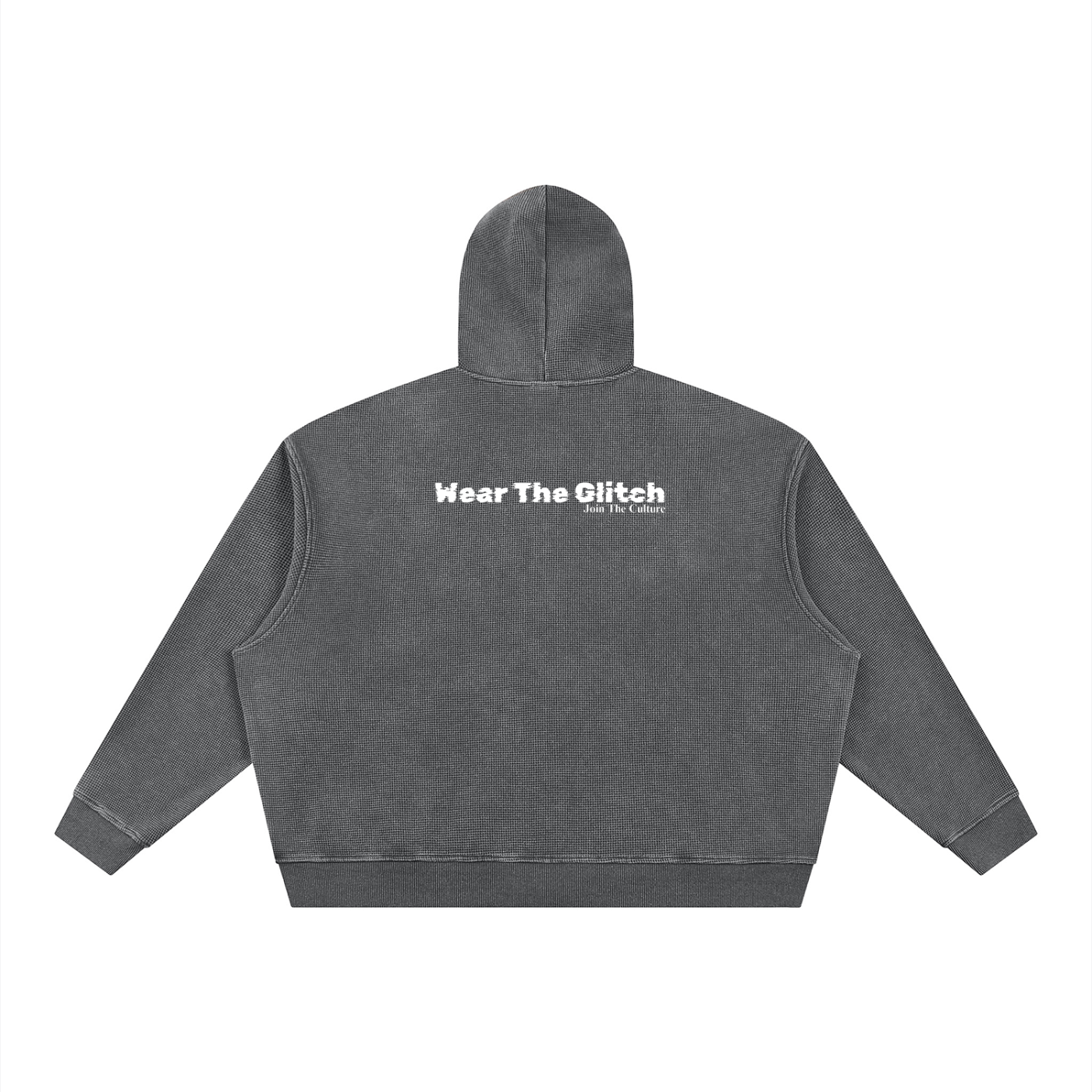 Unisex Vintage Wash Boxy Waffle Full Zip Hoodie