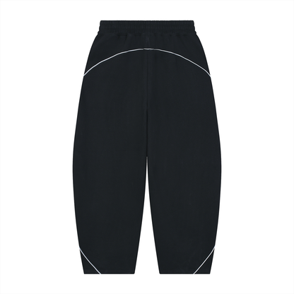 Unisex Piping Fleece Barrel Leg Sweatpants