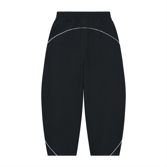 Unisex Piping Fleece Barrel Leg Sweatpants
