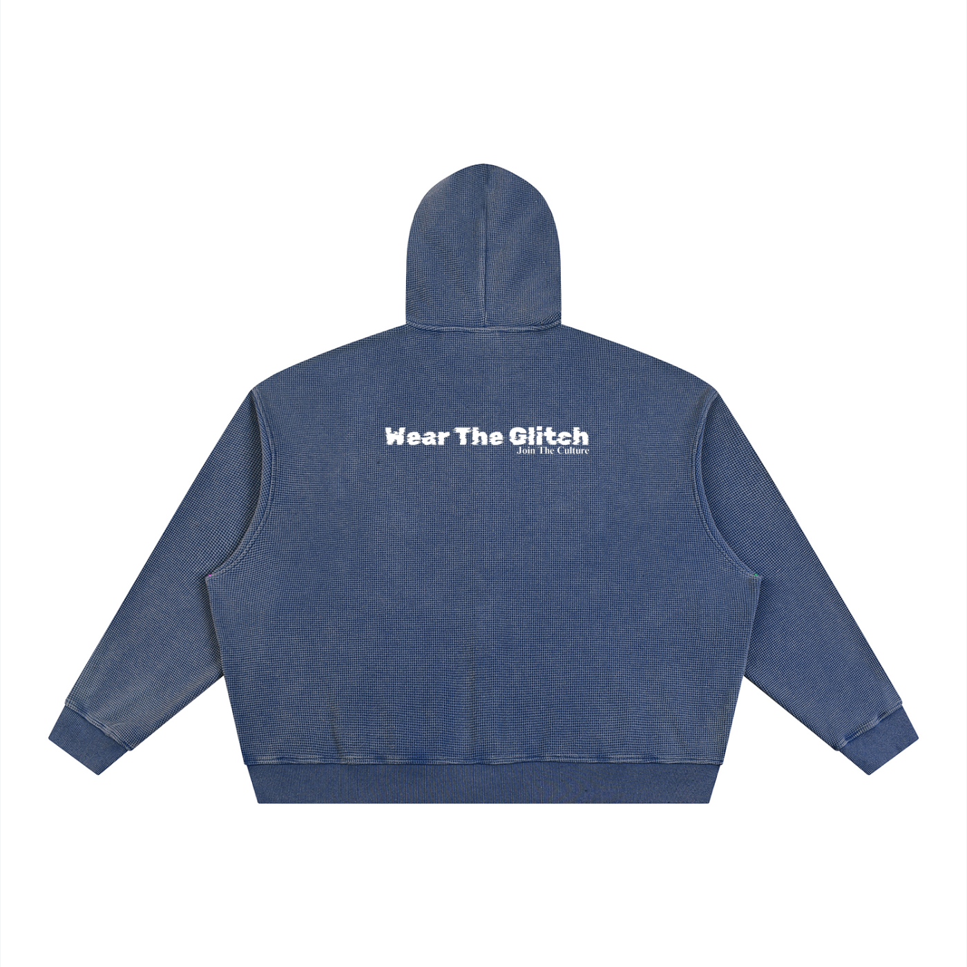 Unisex Vintage Wash Boxy Waffle Full Zip Hoodie
