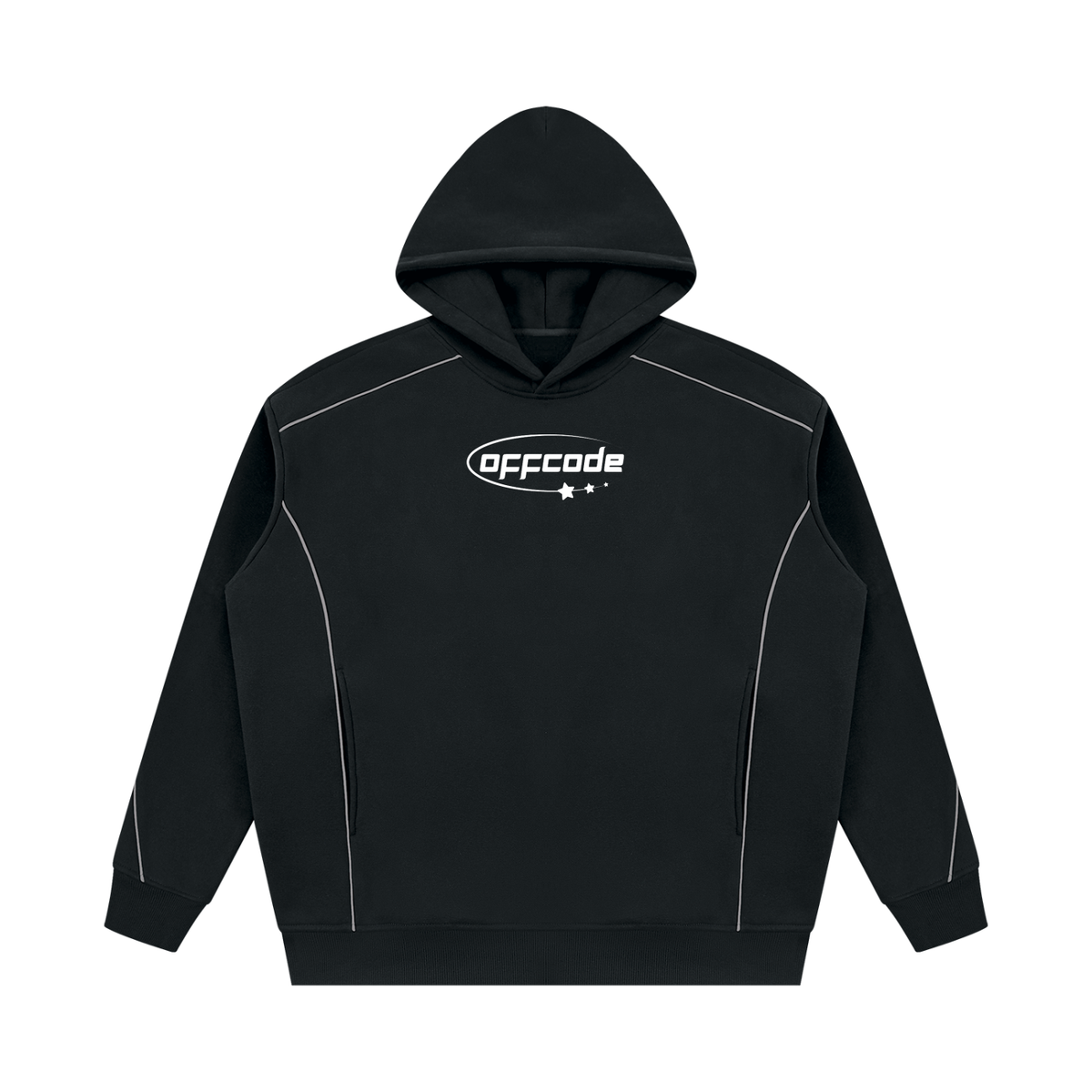 Unisex Oversized Piping Fleece Hoodie