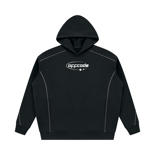 Unisex Oversized Piping Fleece Hoodie
