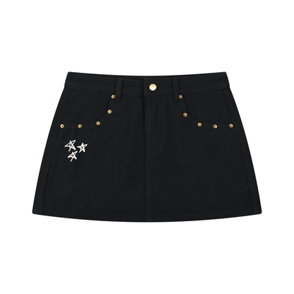 Women's Studded Denim Mini Skirt