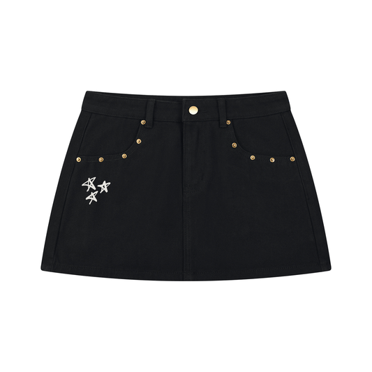 Women's Studded Denim Mini Skirt
