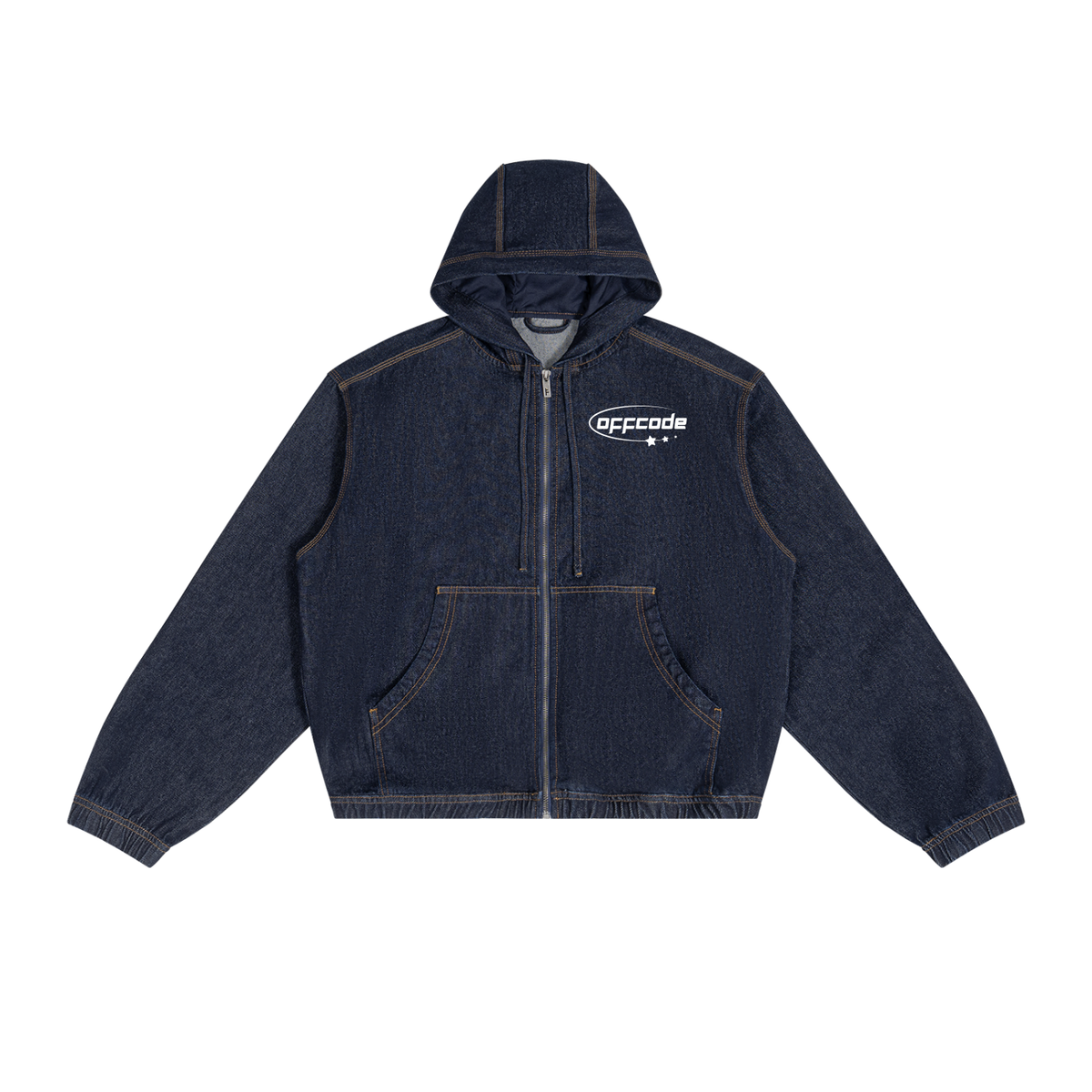 Men's Boxy Vintage Wash Hooded Denim Jacket