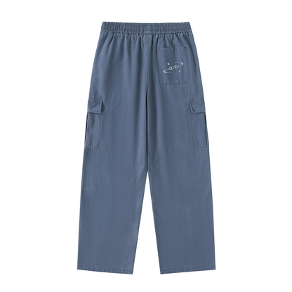 Drawstring Waist Straight-Leg Cargo Pants