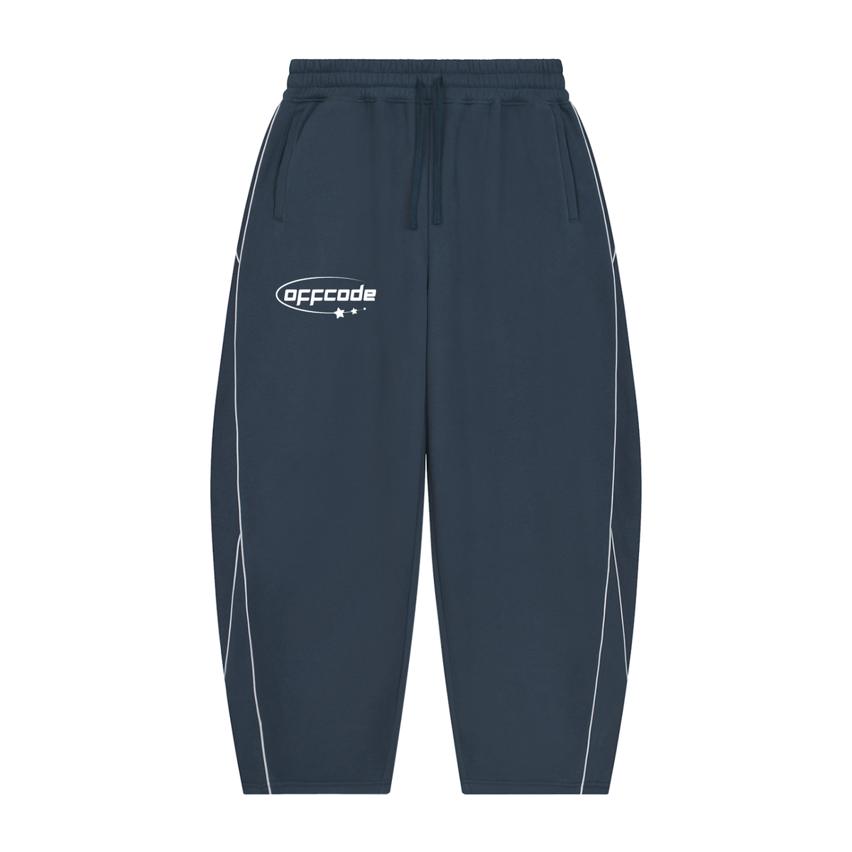 Unisex Piping Fleece Barrel Leg Sweatpants