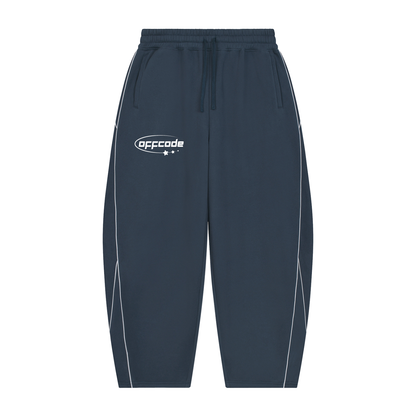 Unisex Piping Fleece Barrel Leg Sweatpants