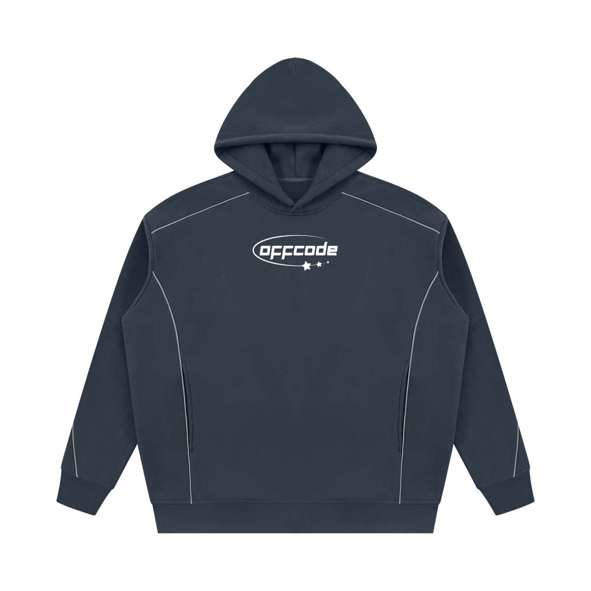 Unisex Oversized Piping Fleece Hoodie