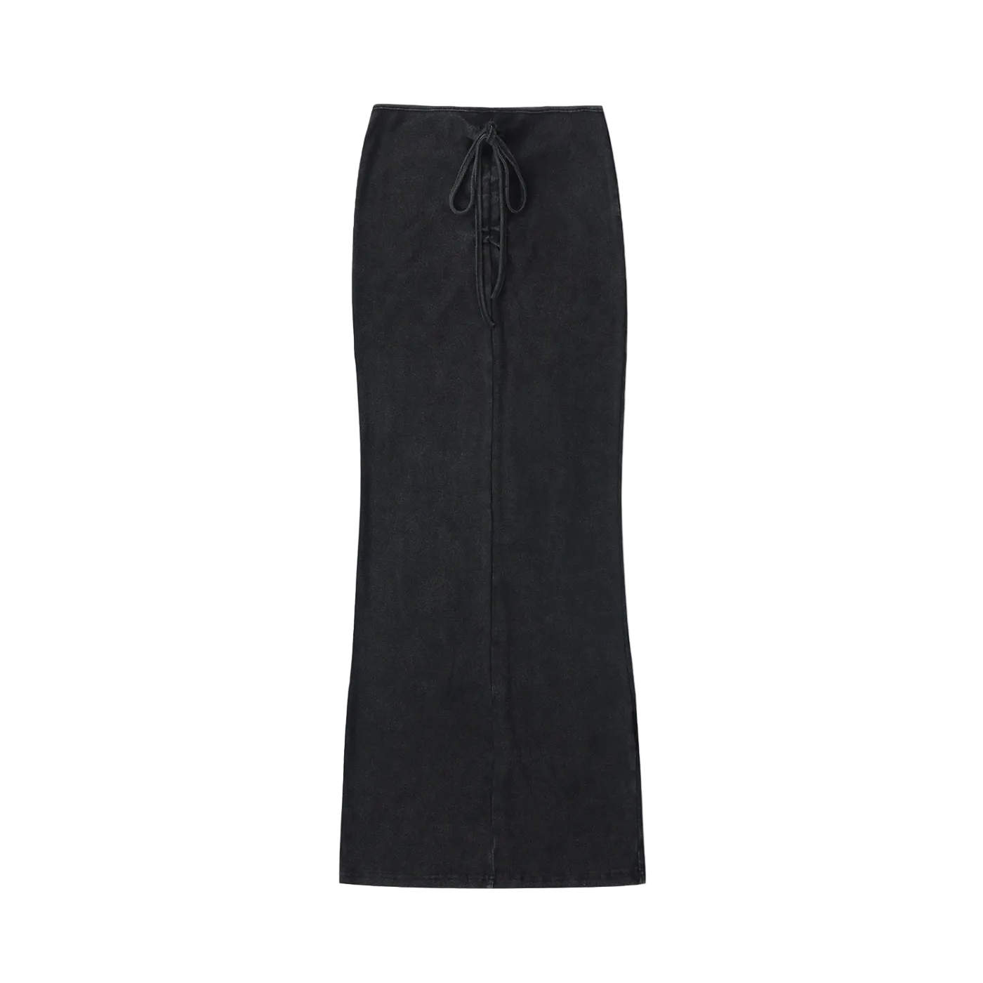 Dyed Washed Drawstring Maxi Skirt