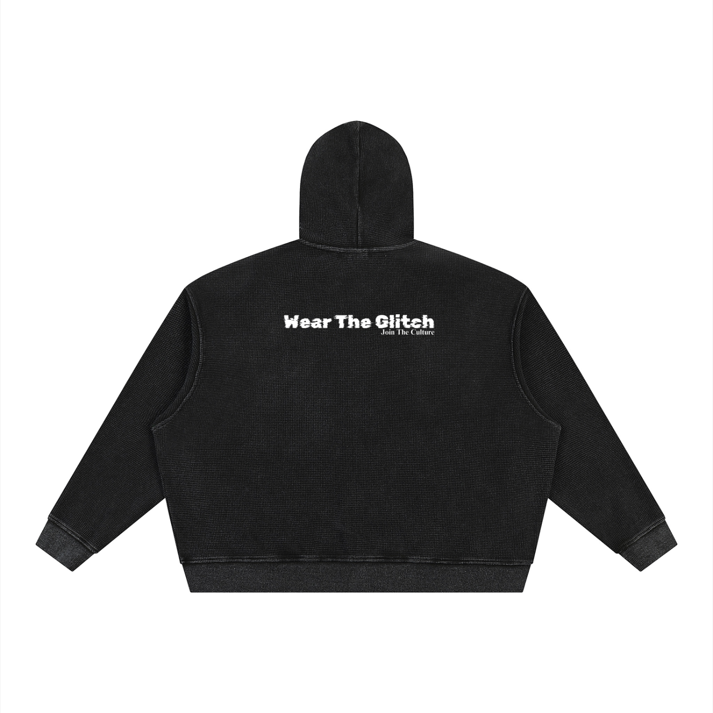 Unisex Vintage Wash Boxy Waffle Full Zip Hoodie