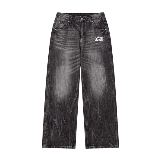 Men’s Vintage Wash Wide Leg Jeans