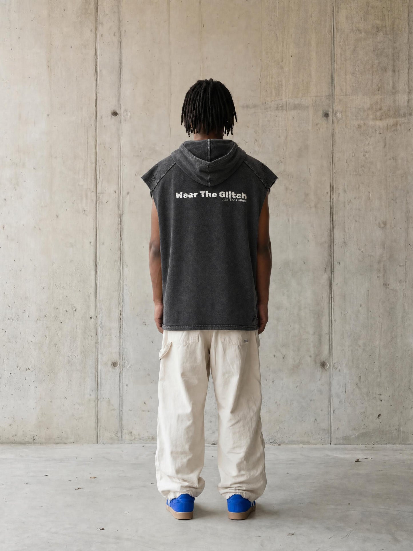 Snow Washed Boxy Hooded Tank Top
