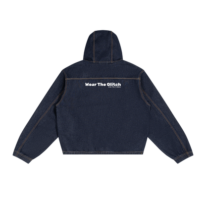 Men's Boxy Vintage Wash Hooded Denim Jacket