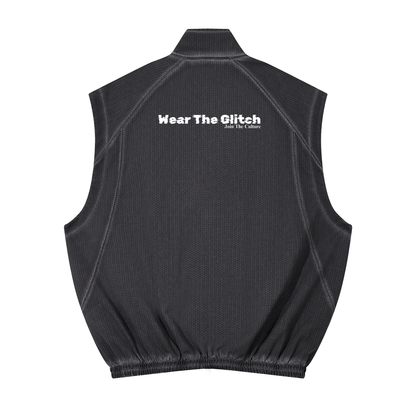 Unisex Vintage Wash Mesh Full-Zip Vest