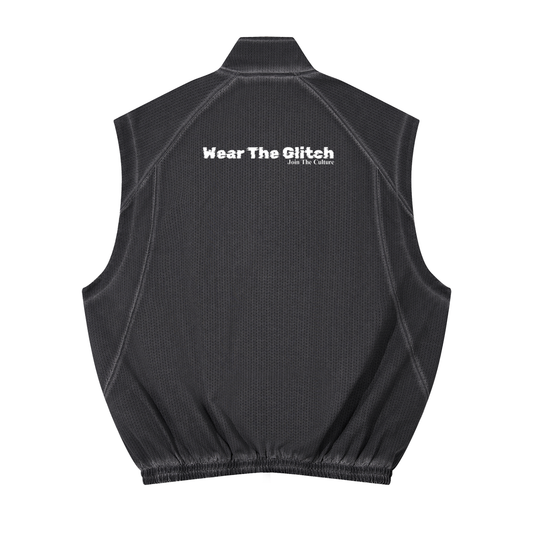 Unisex Vintage Wash Mesh Full-Zip Vest