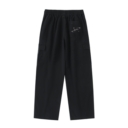 Drawstring Waist Straight-Leg Cargo Pants