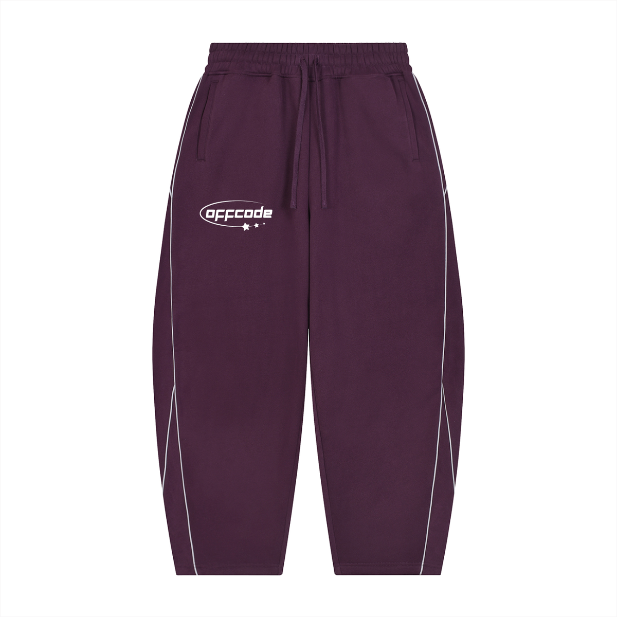 Unisex Piping Fleece Barrel Leg Sweatpants