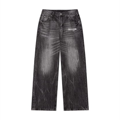 Men’s Vintage Wash Wide Leg Jeans