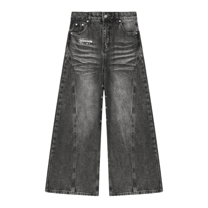Women’s Vintage Wash Wide Leg Denim Jeans