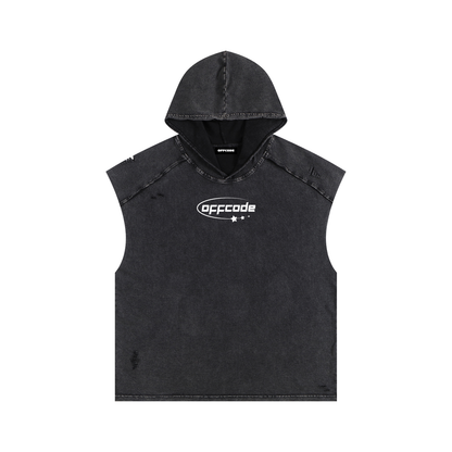 Snow Washed Boxy Hooded Tank Top
