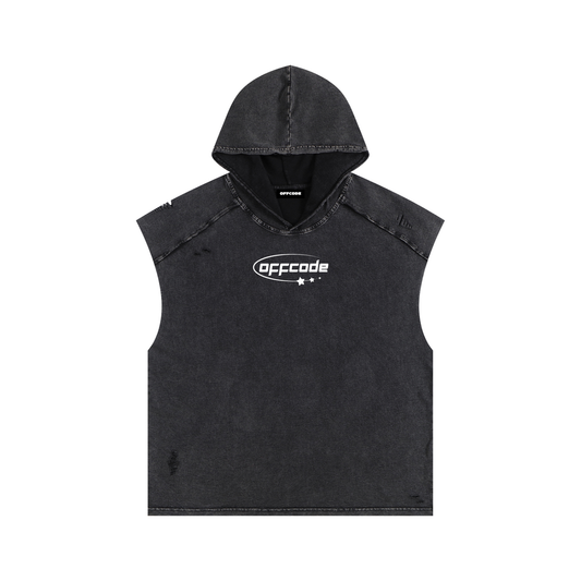 Snow Washed Boxy Hooded Tank Top
