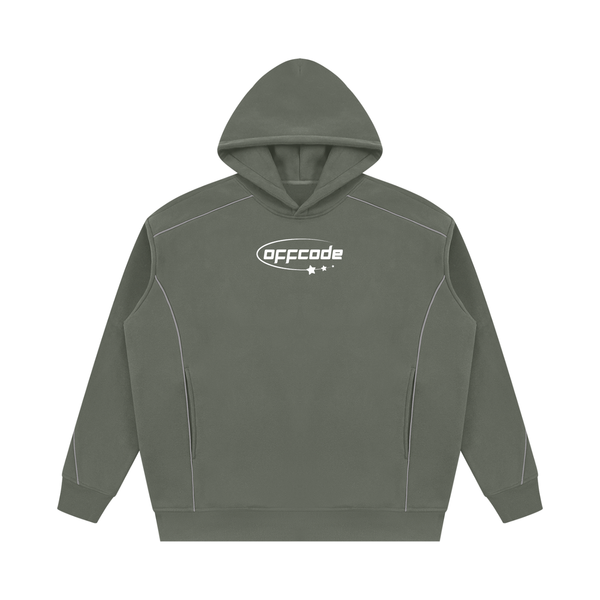 Unisex Oversized Piping Fleece Hoodie