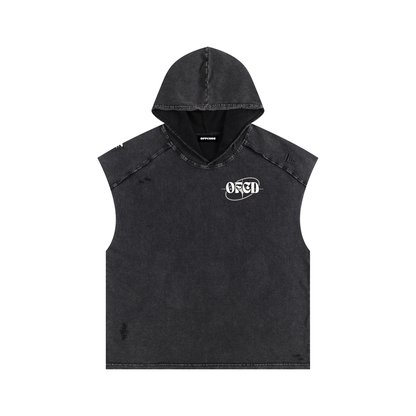 Snow Washed Boxy Hooded Tank Top