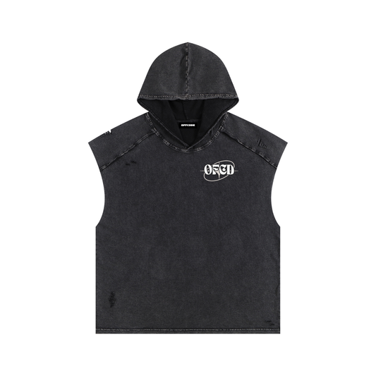 Snow Washed Boxy Hooded Tank Top