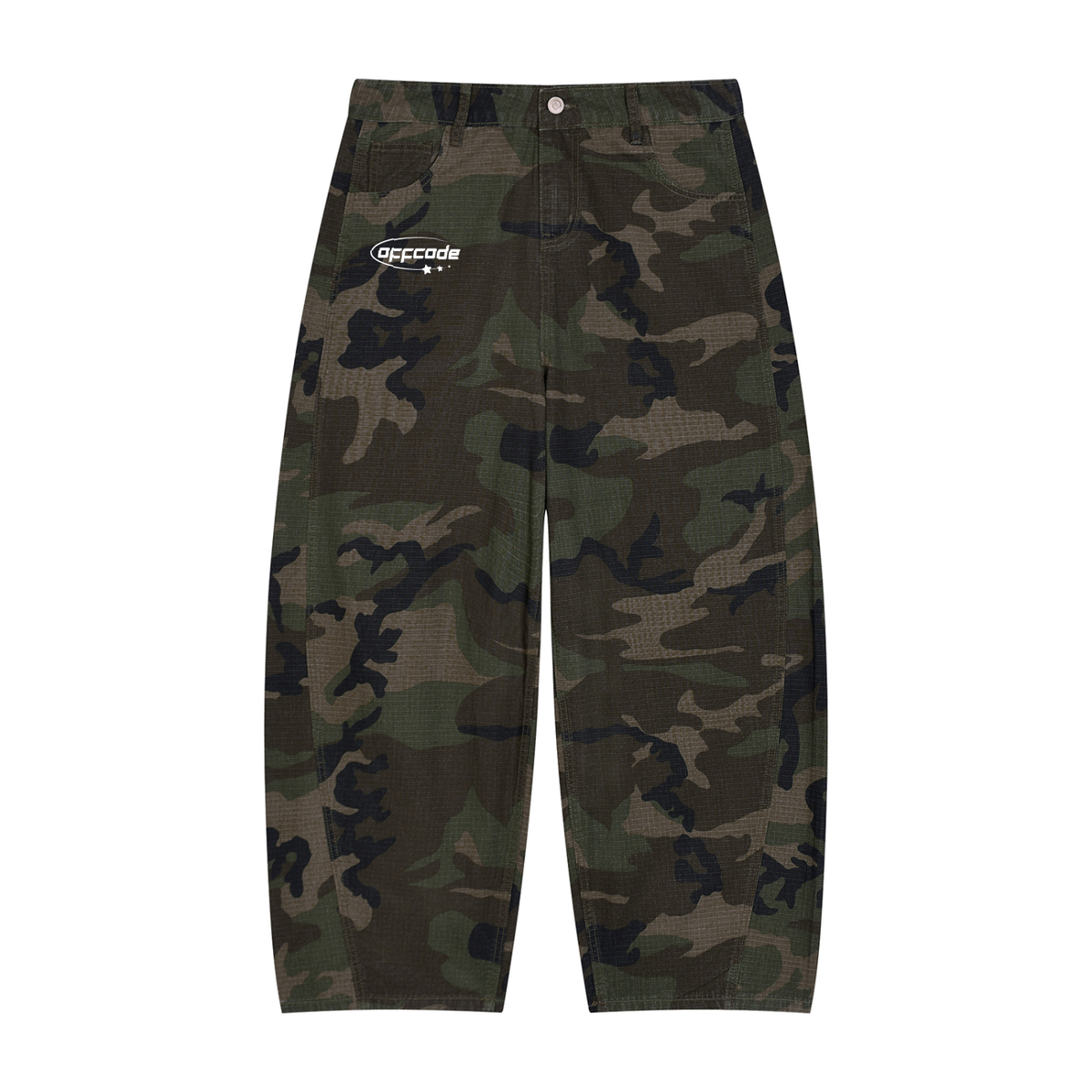 Men’s Camo Barrel Leg Cargo Pants
