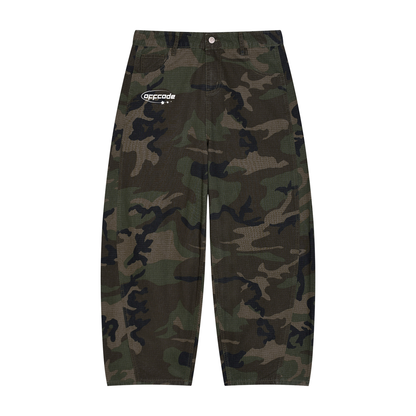 Men’s Camo Barrel Leg Cargo Pants