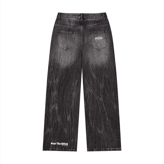 Men’s Vintage Wash Wide Leg Jeans